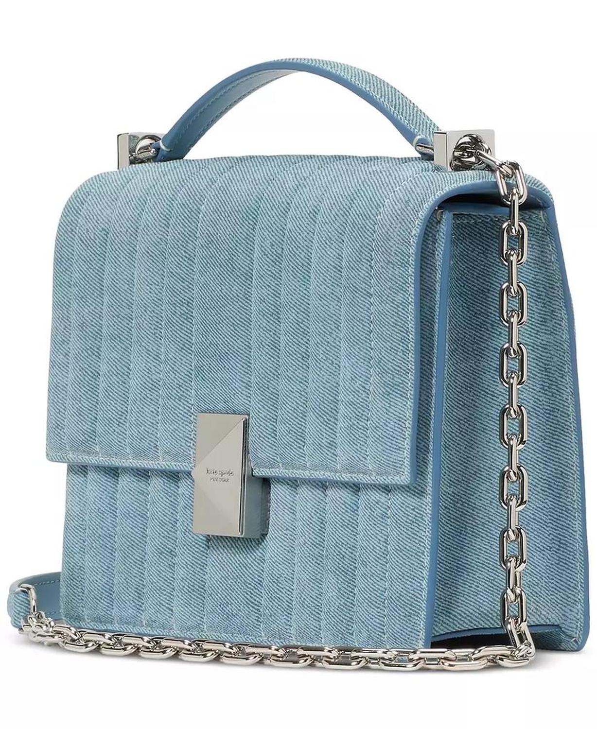 Deco Denim Chain Leather Shoulder Bag