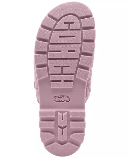 Women's Sculpted C Quilted Washed Denim Double Band Sandals