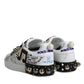 Dolce & Gabbana White Heart Studded Low Top Sneakers Shoes