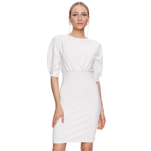 pinko white dress Pinko Sleeveless Midi Dress With Pleats And Cut-out