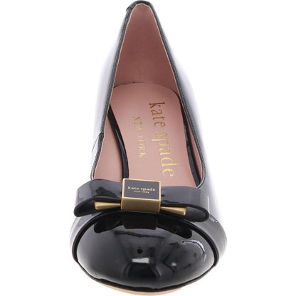 Womens Patent Leather Bow Wedge Heels
