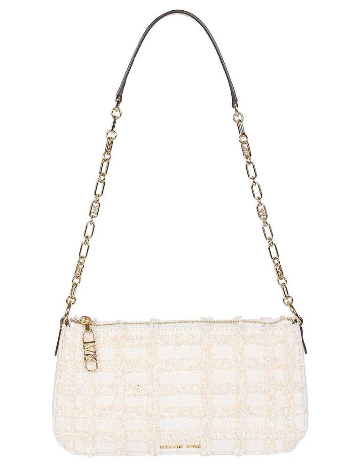 Michael Michael Kors Empire Frayed Denim Shoulder Bag