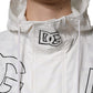 Dolce & Gabbana White Hooded Parka Polyester Trench Coat Jacket