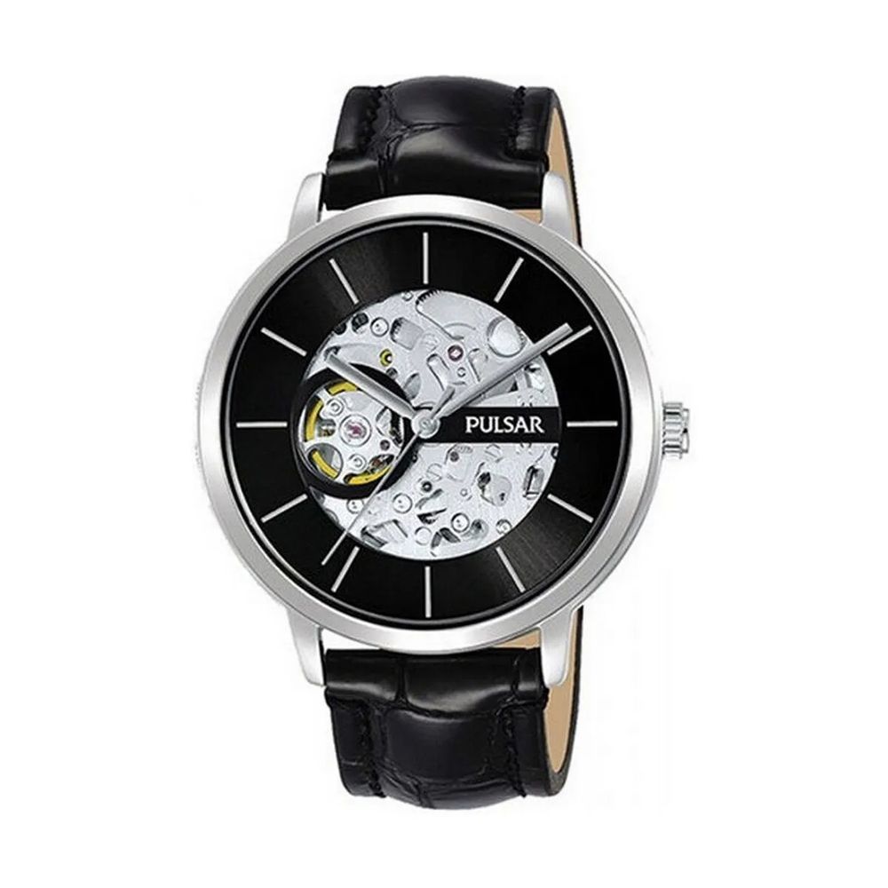 Pulsar Black Cow Leather Watch