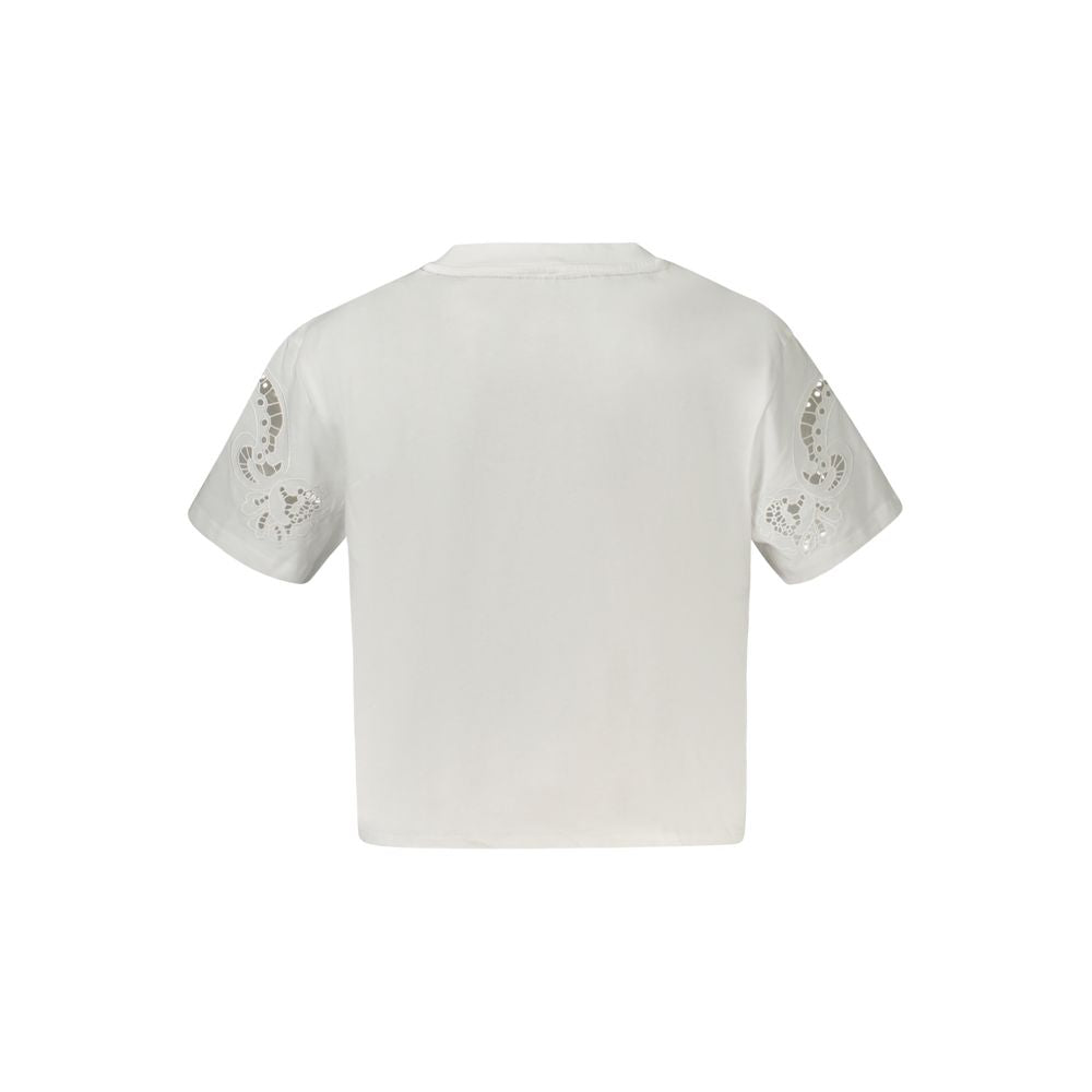 Guess Jeans White Cotton Tops & T-Shirt
