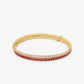 Precious Metal-Plated Brass Two-Tone Double Wrap Tennis Bracelet