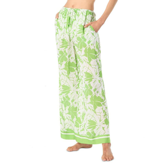 MICHAEL Women's Printed High Rise Wide Leg Cover-Up Pants