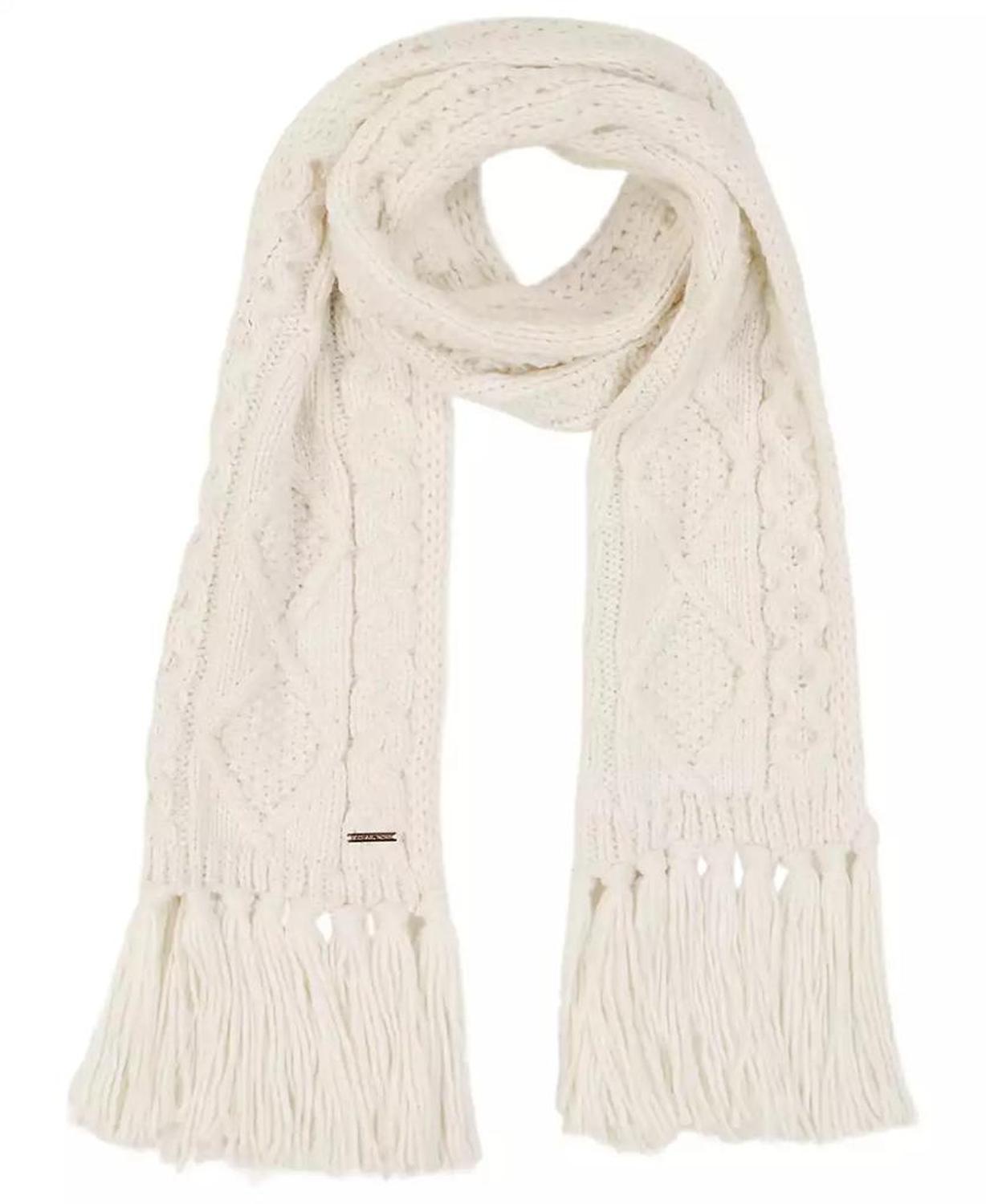 Women's Diamond Cable Fringe Scarf