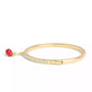 Faux Stone Cherry Cluster Charm Bangle Bracelet
