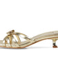 Carolina Metallic Leather Kitten Heel Sandal