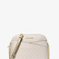 Jet Set Travel Medium Metallic Signature Logo Dome Crossbody Bag