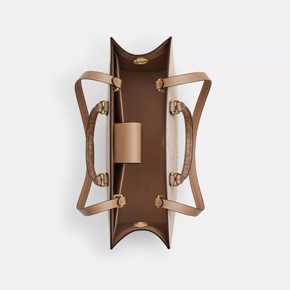 Maggie Tote Bag In Blocked Signature Canvas - Main Image