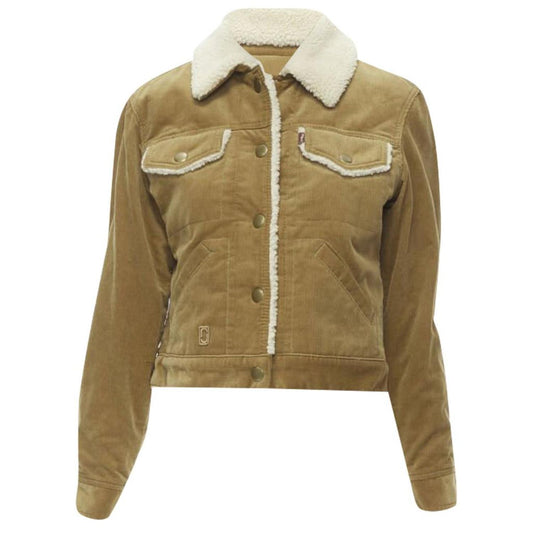 corduroy faux shearling lined trucker jacket