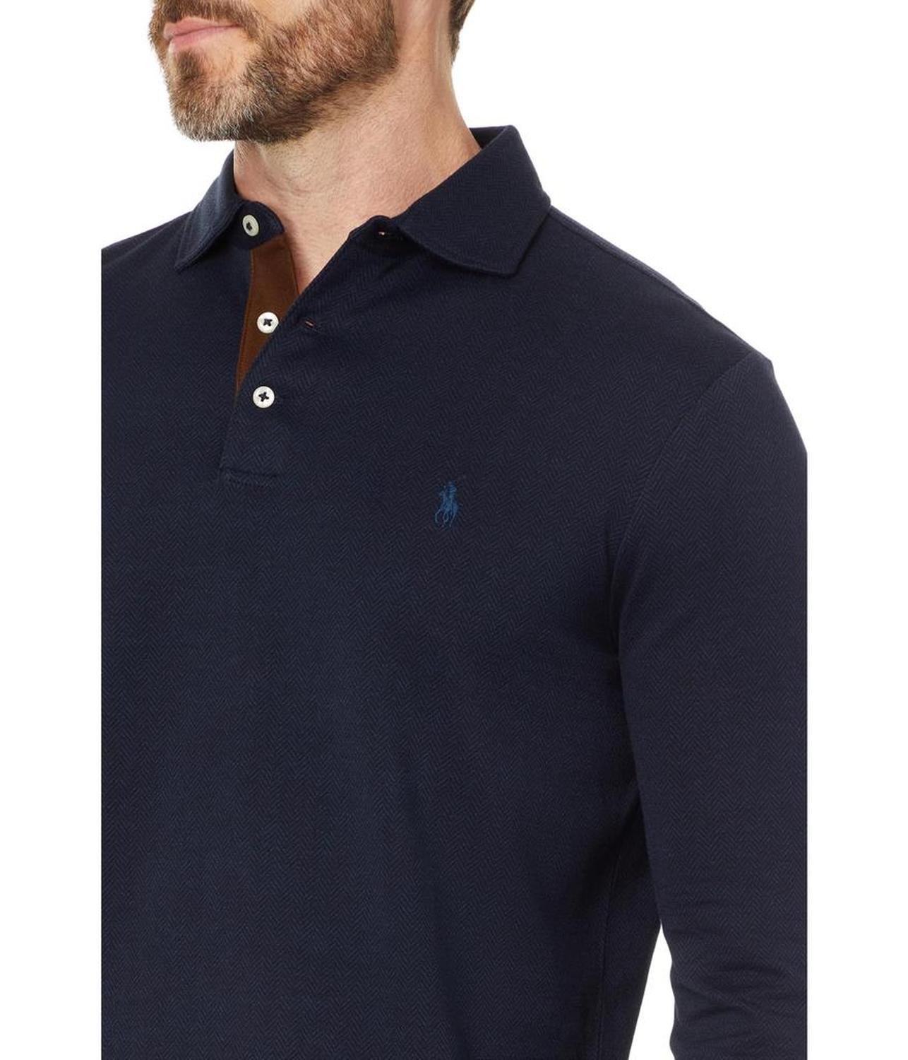 Custom Slim Fit Herringbone Polo Shirt