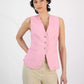 Women's V-Neck Sleeveless Button-Front Vest