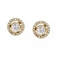 Faux Stone Pavé Halo Stud Earrings