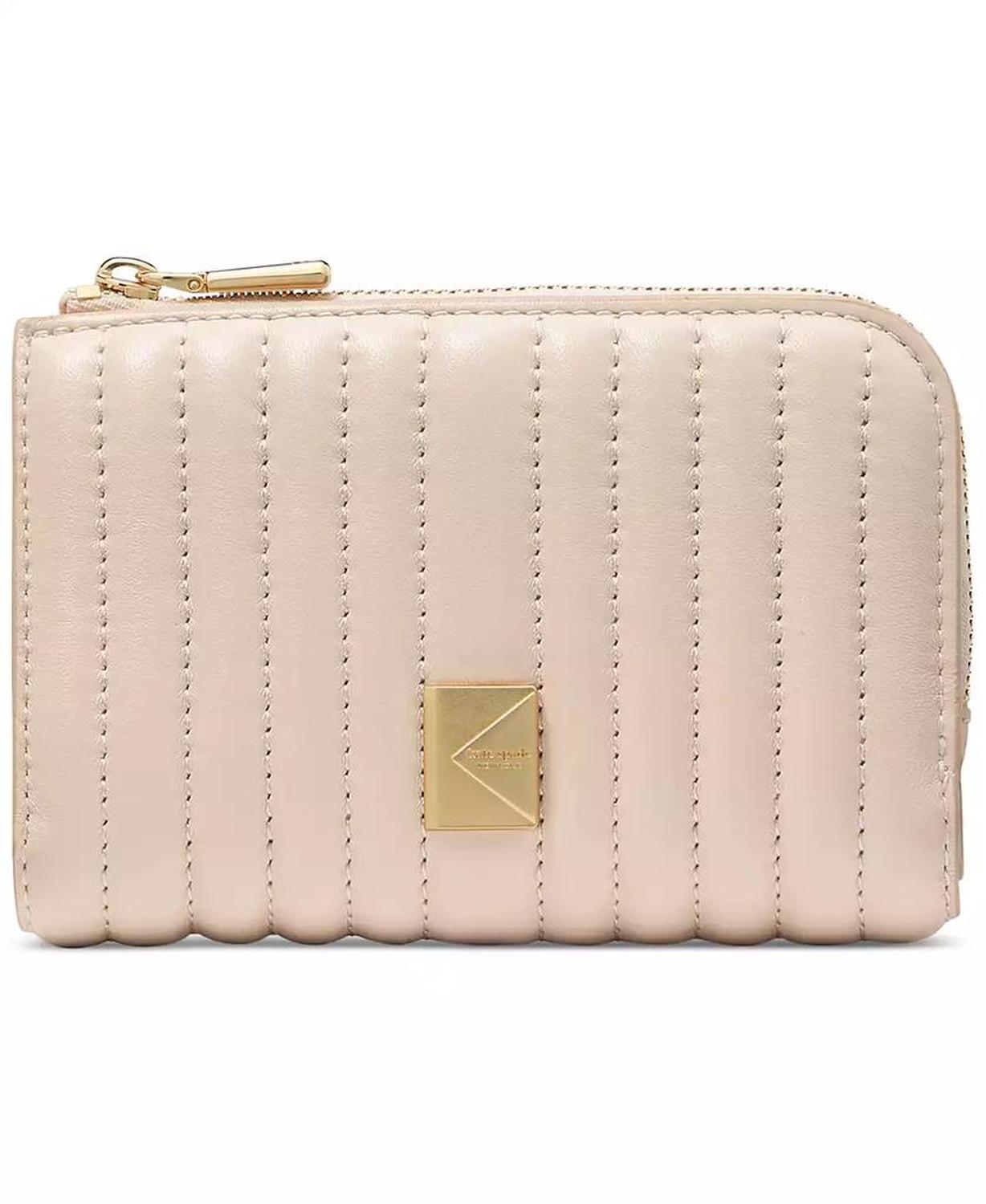 Deco Quilted Leather Compact Wallet