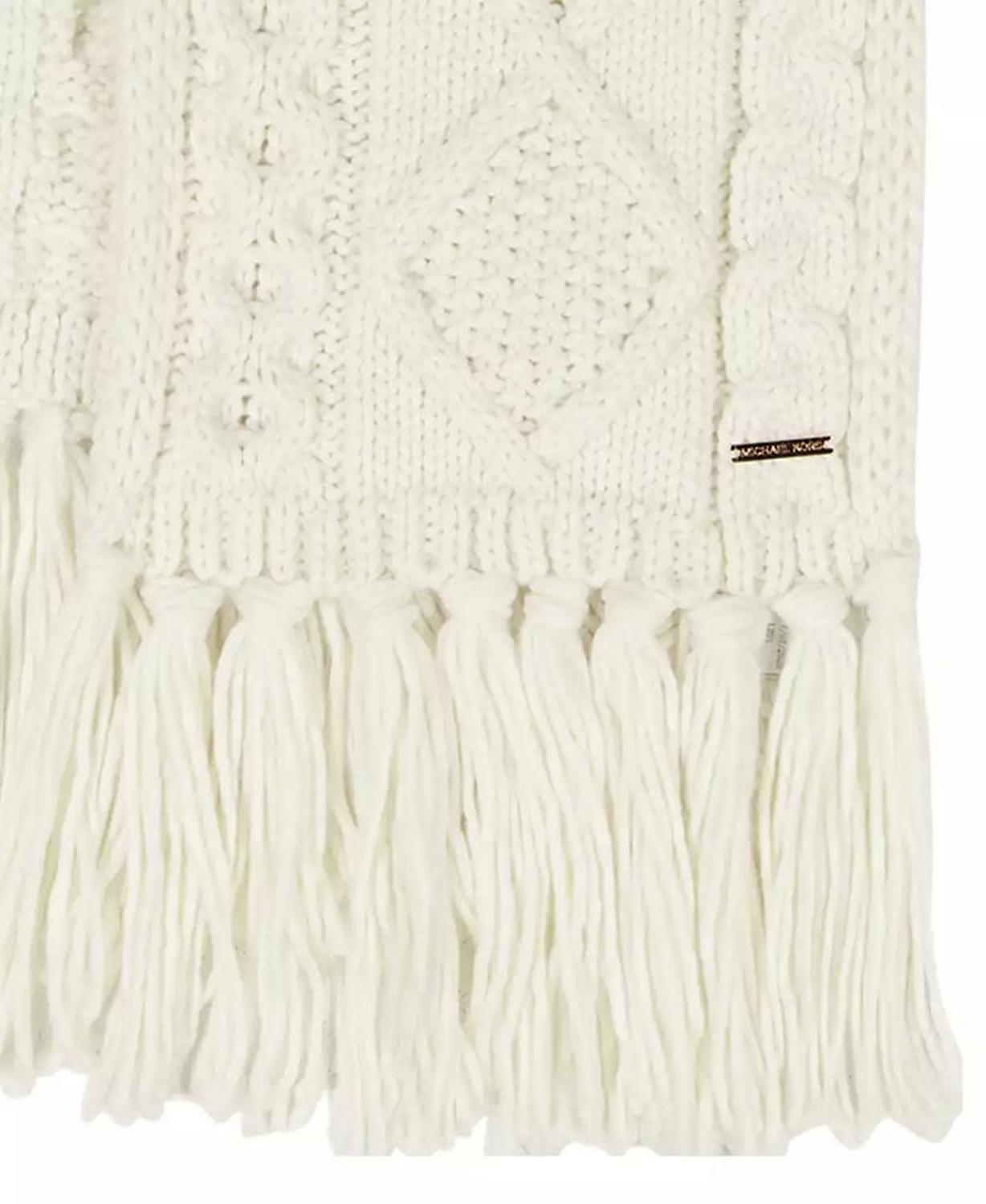 Women's Diamond Cable Fringe Scarf