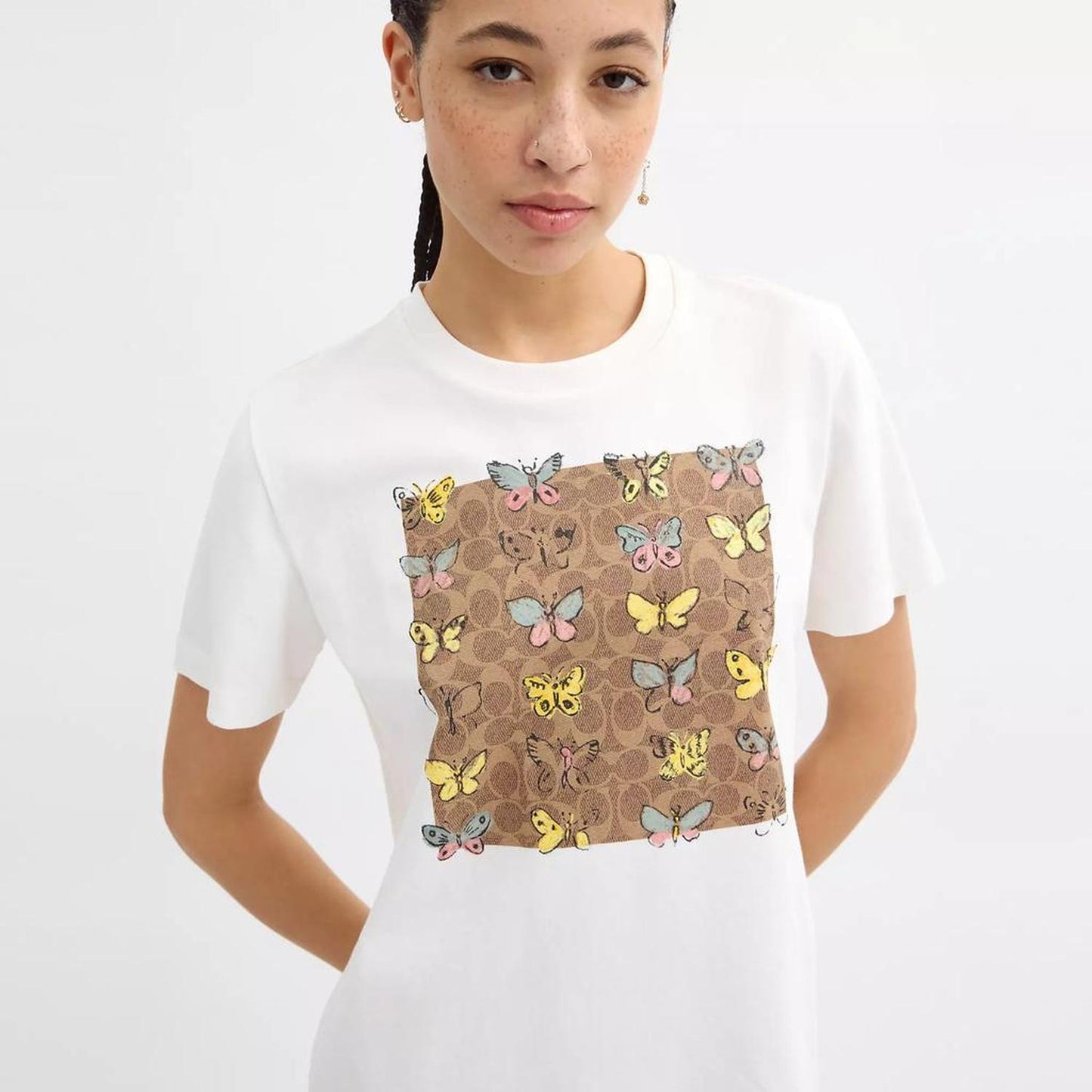 Butterfly Signature Square Classic T Shirt In Organic Cotton
