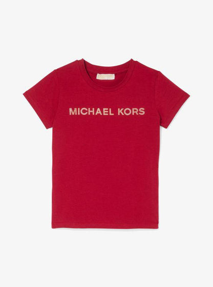 Metallic Printed Stretch Cotton T-Shirt