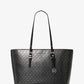 Quinn Large Metallic Signature Logo Tote Bag