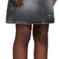 Black Gem A-Line Denim Midi Skirt
