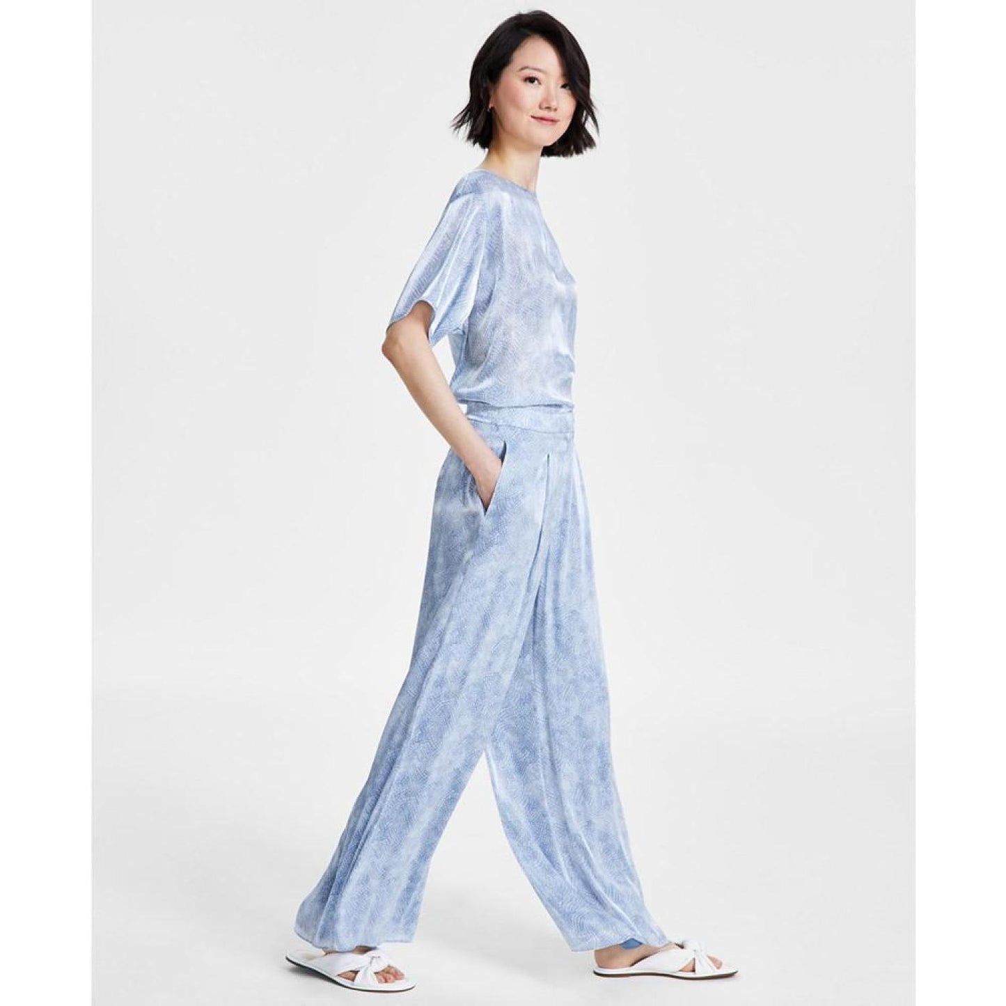 Michael Kors Women's Petal Front-Pleat Wide-Leg Pants