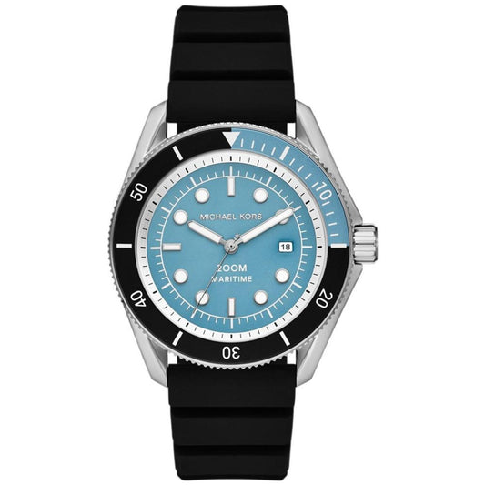 Men's Maritime Three-Hand Black Silicone Watch 42mm
