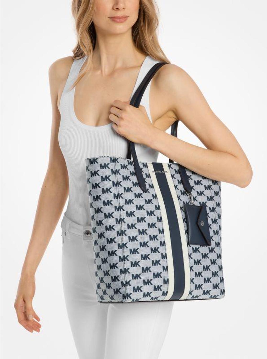 Vincent Large Logo Jacquard Tote Bag with Card Case