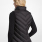 Chevron Quilted Logo Print and Nylon Packable Vest