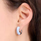 Small Crystal Hoop Earrings, 0.65"