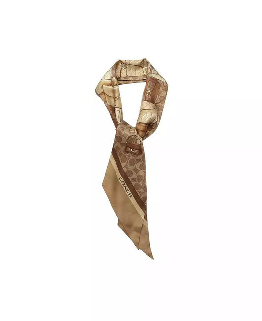 Stacked Tabby Bags Print Silk Skinny Scarf