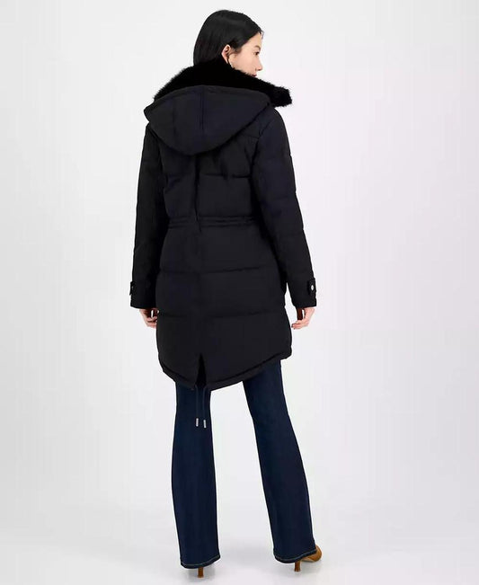 Women's Faux-Fur-Trim Hooded Puffer Coat