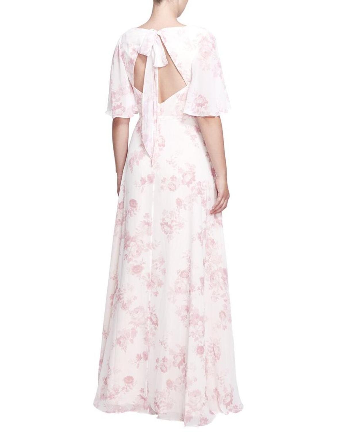 Marchesa Notte Rome Printed Long Gown