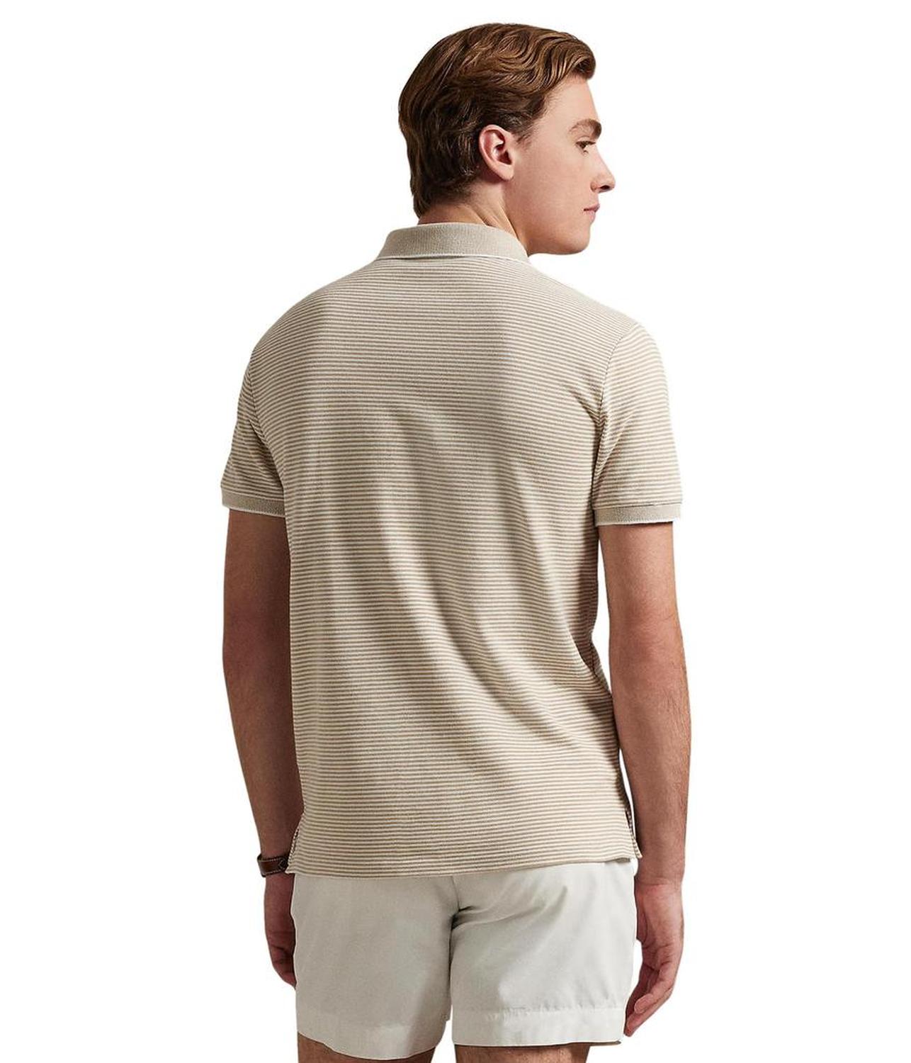 Custom Slim Fit Stretch Oxford Mesh Polo