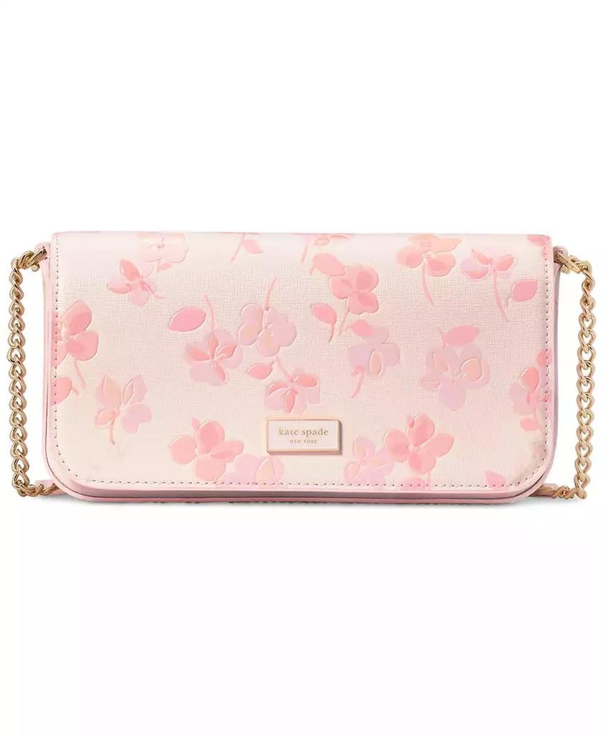 Serena Spring Pansies Leather Chain Wallet