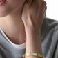 Imitation Pearl Gold Hinge Bangle Bracelet