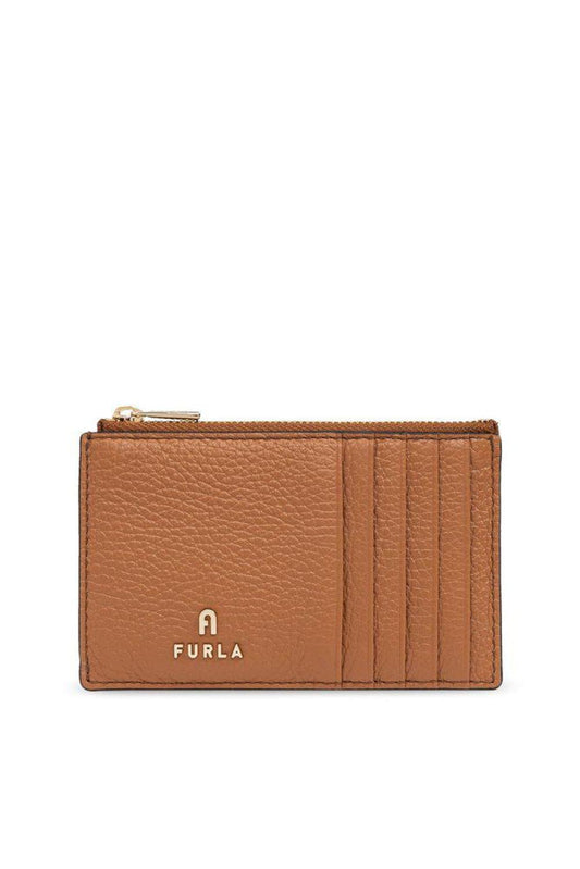Furla Camelia Logo Plaque Zip-Up Medium Card Case