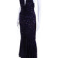 Michael Kors Purple Sequin Halter Gown
