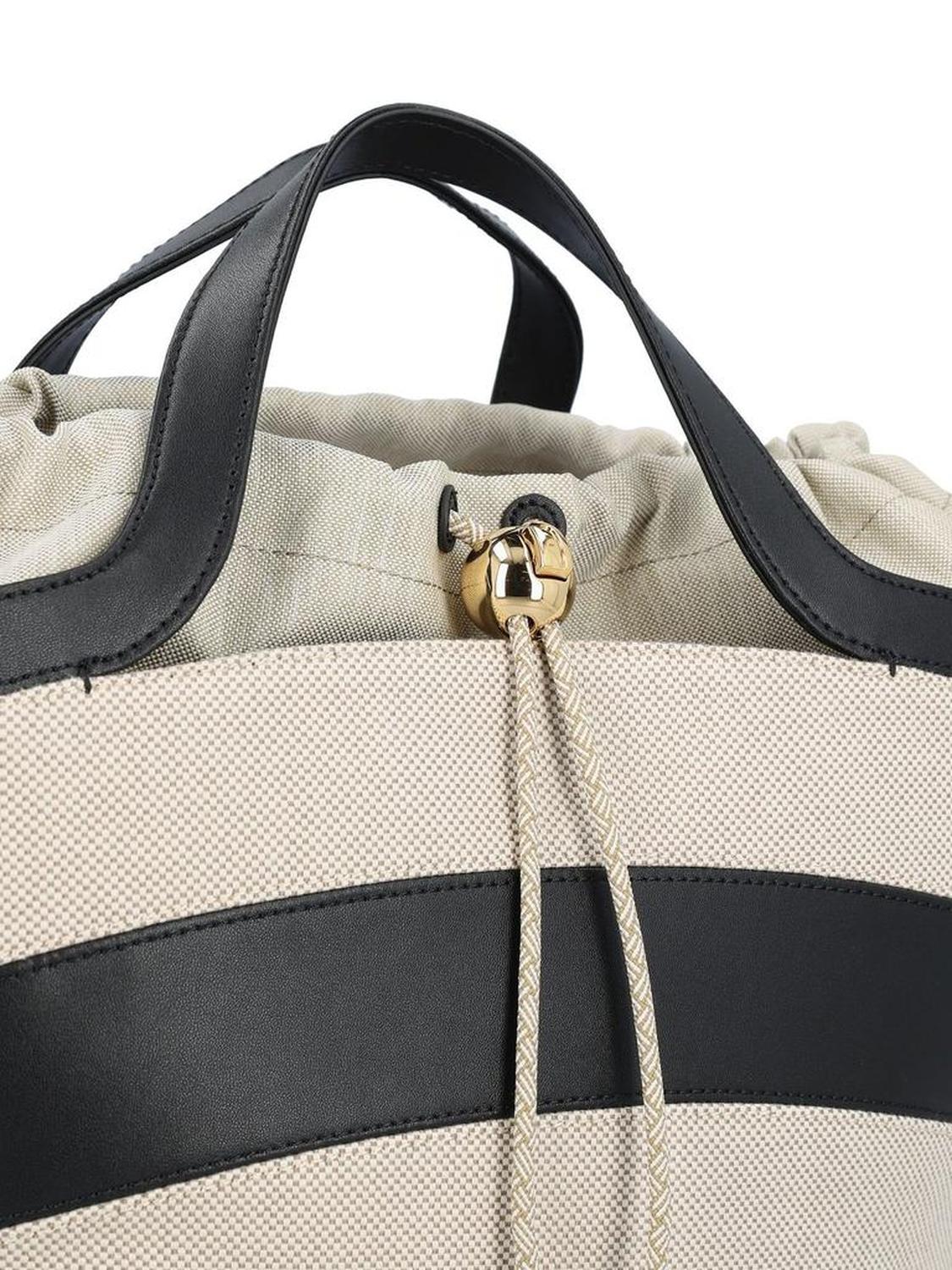 Furla Striped Drawstring Tote Bag