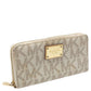 Michael Kors White Monogram Coated Canvas Zip Around Wallet