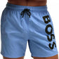Men's Vertical Logo Print Swim Shorts