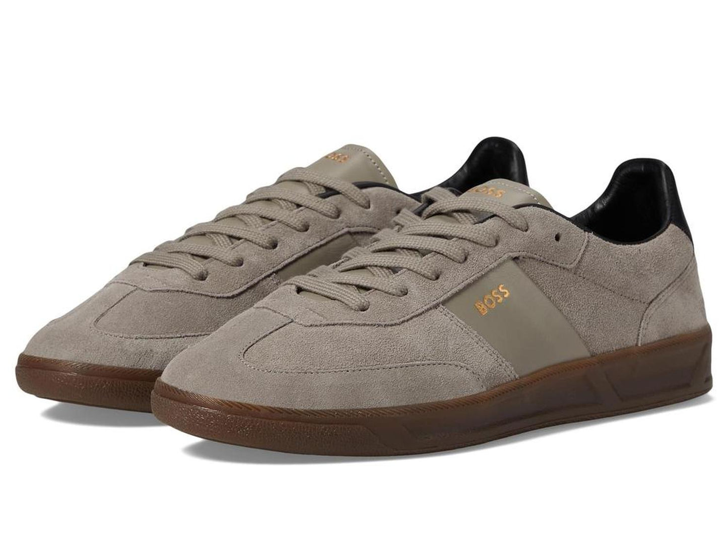 Suede Leather Block Low Profile Sneakers