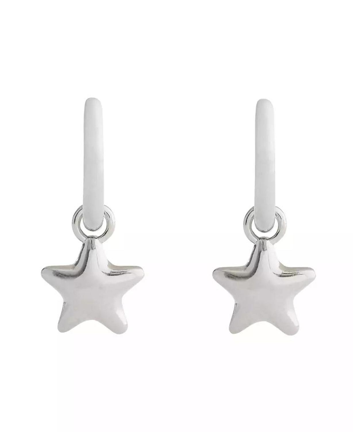 Minimal Star Huggie Drop Earrings