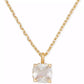 Cubic Zirconia Square Pendant Necklace, 16" + 3" extender