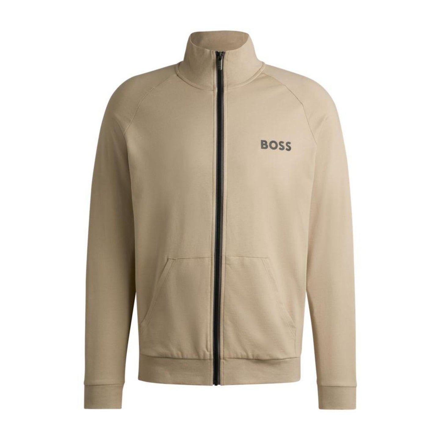 Cotton-terry zip-up jacket with logo print