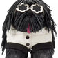 Shaggy Fabric & Fringed Leather Small 3D Dog Crossbody