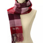 Women's Wool Checkered Fringe-Trim Scarf