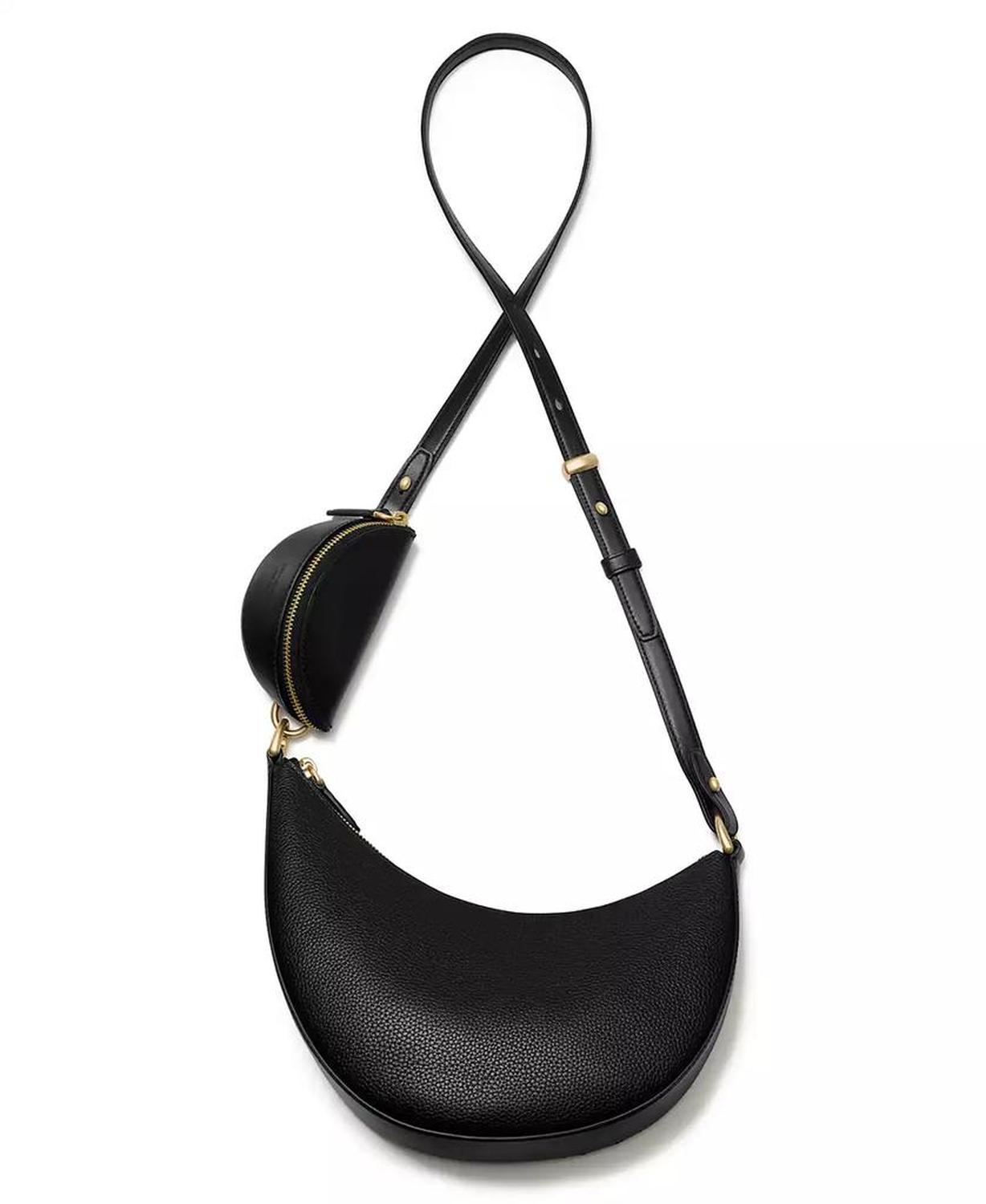 Duo Small Pebbled Leather Crossbody Bag