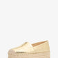 Lynne Crackled Metallic Leather Platform Espadrille